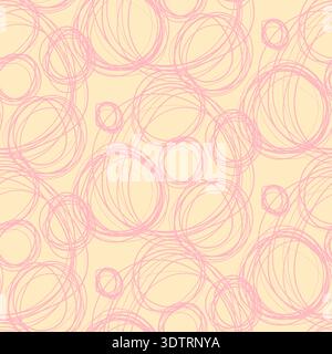 Pastel colorful seamless grunge pattern featuring abstract shapes, doodles, scribbles, geometric elements Stock Vector