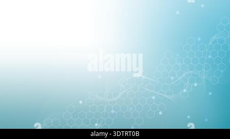 Health care abstract background with lines, dots and hexagons. Medical innovation banner template concept. illustration. Stock Vector