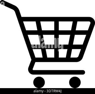 Illustration of a basic shopping trolley used in commerce settings, showing an empty and neutral cart design. Stock Vector