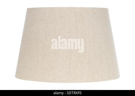 Classic Beige Tapered Fabric Lampshade Isolated On White Stock Photo