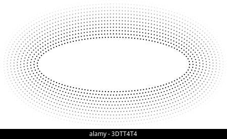 Circular oval frame with twelve concentric dotted lines, all lines same thickness, featuring gradient from inside to outside. Stock Vector