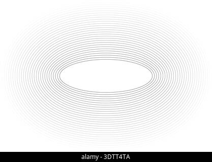 Circular oval frame with twenty-nine concentric solid lines, equal thickness, gradient applied from inner to outer lines. Stock Vector
