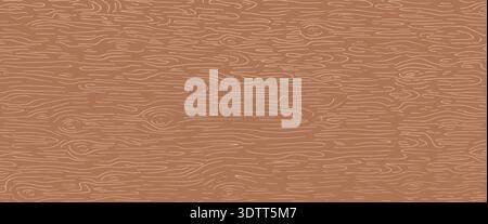 Natural wood brown scribble pattern with concentric rings and linear texture. Vector illustration showing organic tree structure with flowing lines an Stock Vector