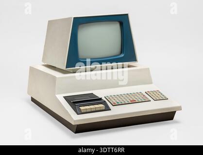 Old fashioned computer from the 1970s showcasing the evolution of technology and design in personal computing Stock Photo