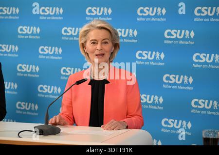 Ursula von der Leyen, President of the European Commission, at the CSU's Transatlantic Forum ahead of Munich Security Conference Stock Photo