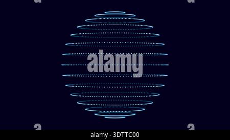 Abstract Sphere consisting of dots. Minimalist hologram 3d shape. Stock Vector