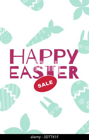 Celebrating Easter with a sale on decorations and gifts in bright colors Stock Photo