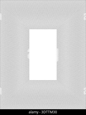 Vertical rectangle frame with dotted concentric lines of uniform thick ...