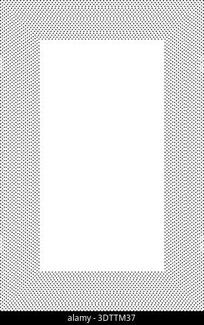 Vertical rectangle frame featuring many dotted concentric lines of consistent thickness forming an even structured border. Stock Vector