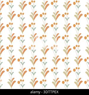 seamless botanical pattern with plants Stock Vector
