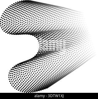 Mesh formed by points with two waves but ends of the surface with gradient and transparency Stock Vector