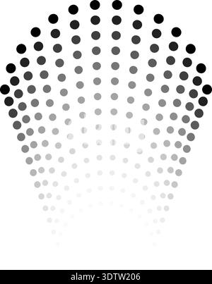 Mesh formed by points with a curved surface with gradient and transparency Stock Vector