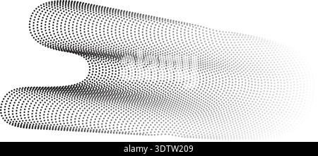 Mesh formed by points with two waves forming a cape with gradient and transparency Stock Vector
