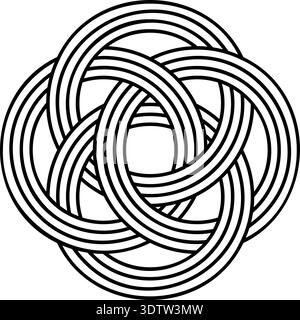 Circular logo with multiple rounded circles layered or grouped within the main circular shape. Stock Vector