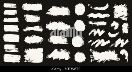 Gouache Paint Brush Strokes Set Stock Vector