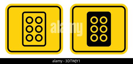 This image features a minimalist signage design representing bricks or blocks in two distinct color styles, suitable for various applications such as Stock Vector