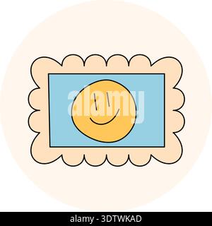 Groovy Retro Party Stamp Sticker Stock Vector