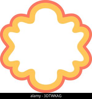 Groovy Scallop Wavy Retro Frame Shape Stock Vector
