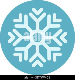 Icy Round Snow Flake Sticker Outline Stock Vector