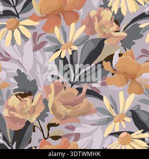 Vector floral seamless pattern Stock Vector