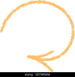 Yellow Hand Drawn Spiral Chalk Arrow Stock Vector