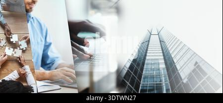 Businessman Laughing While Working on Laptop in Modern Office Setting Stock Photo