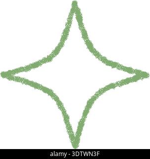 Crayon Outline Starburst Icon Element Stock Vector