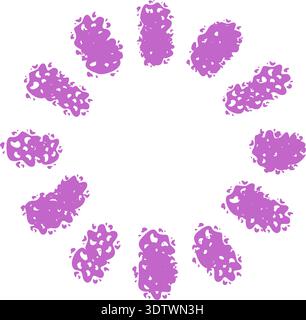Crayon Firecracker Starburst Circle Pattern Stock Vector