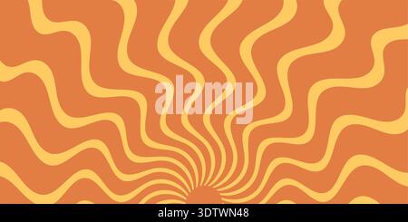 Groovy Retro Sun Burst Pattern Background Stock Vector