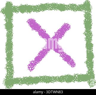 Crayon Pastel Checkbox Icon Element Stock Vector