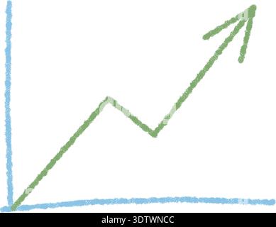 Chalk Chart With Up Arrow Icon Stock Vector