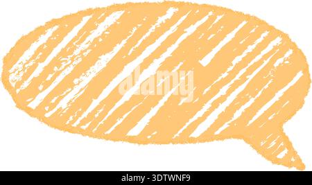 Organic Diagonal Chalk Speech Bubble Oval Stock Vector
