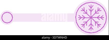 Pink Snowflake Sticker Seal Icon Pastel Stock Vector