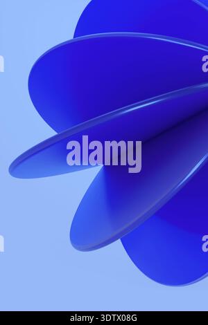 Abstract blue circles overlap dynamically, creating an intriguing sense of motion and depth against a calming blue background, evoking a feeling of de Stock Photo