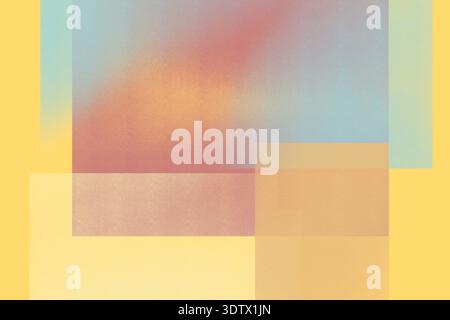 A modern abstract design featuring a blend of geometric shapes in soft pastel hues. Overlaid squares and rectangles create depth and visual interest i Stock Photo