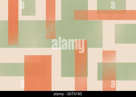 Modern abstract design featuring intersecting geometric shapes in soft colors. The pattern combines rectangles and lines to create a harmonious, balan Stock Photo