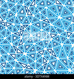 Triangles pattern geometric design. Medium shape size. Multiple repeated inner triangles. Single color tone style. Repeatable pattern. Stock Vector