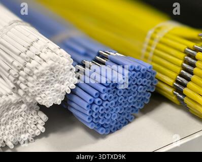 Colorful collection of crafting tools showcases creative potential in an art supply store ambiance Stock Photo
