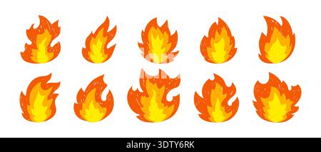 Fire flame crayon pencil doodle doodle, Chalk pastel fire doodle icons, Hand drawn flame scribble Stock Vector