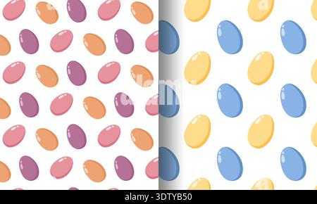 Colorful Jelly Bean Ovals Split Pattern Stock Vector