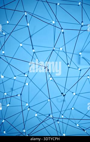 Abstract Network of Connected Nodes Representing Information Sharing Concept Stock Photo