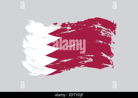Artistic Qatari flag, painted in style of a brush stroke Stock Vector