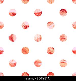 Rose gold foil seamless texture, shiny handmade circles. Golden glittering pattern. Shining hand drawn background. Wedding, greeting card decoration Stock Vector