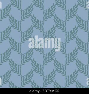 Navy Folk Floral Stripe Pattern Stock Vector