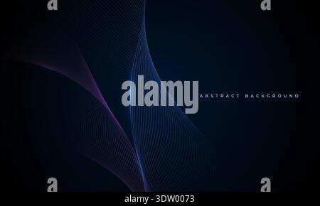 Futuristic blue pattern. Abstract cosmic backdrop with glow. Space inspired design featuring luminous mesh ribbons. Elegant scifi scene with Stock Vector