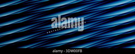 Blue diagonal stripes on abstract background evoking futuristic tech interface for corporate presentation, sleek metallic sheen with layered depth Stock Vector