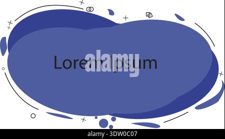 Liquid irregular text box graphic, with geometric abstract effects Stock Vector