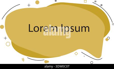 Liquid irregular text box graphic, with geometric abstract effects Stock Vector