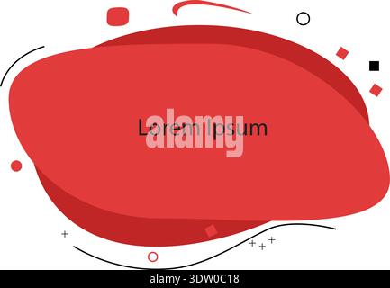 Liquid irregular text box graphic, with geometric abstract effects Stock Vector
