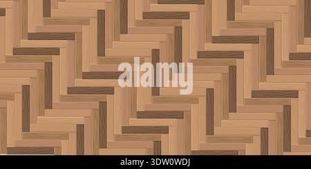 Light wood herringbone parquet floor with natural oak plank texture creating a realistic interior background for vector design and warm home decor Stock Vector